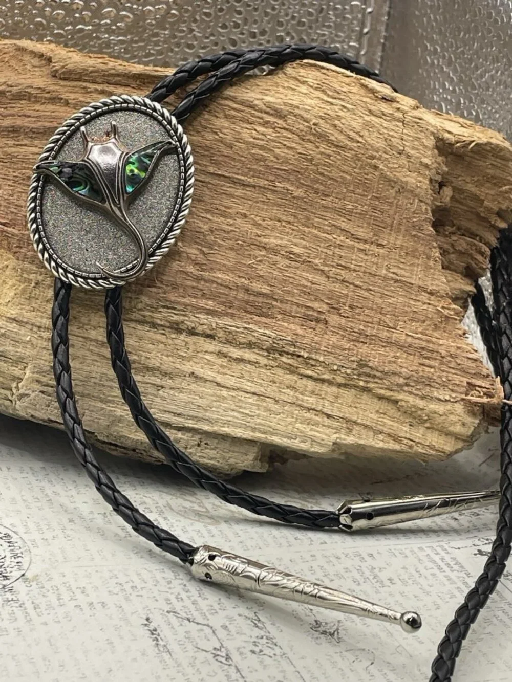 ABALONE Shell stingray Sea Horse Life Beach BOLO Tie Dad Son Festival wedding